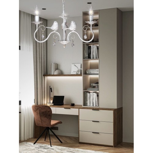 Люстра с птичками с хрусталем подвесная 3 ламп S1292-3 Петрасвет